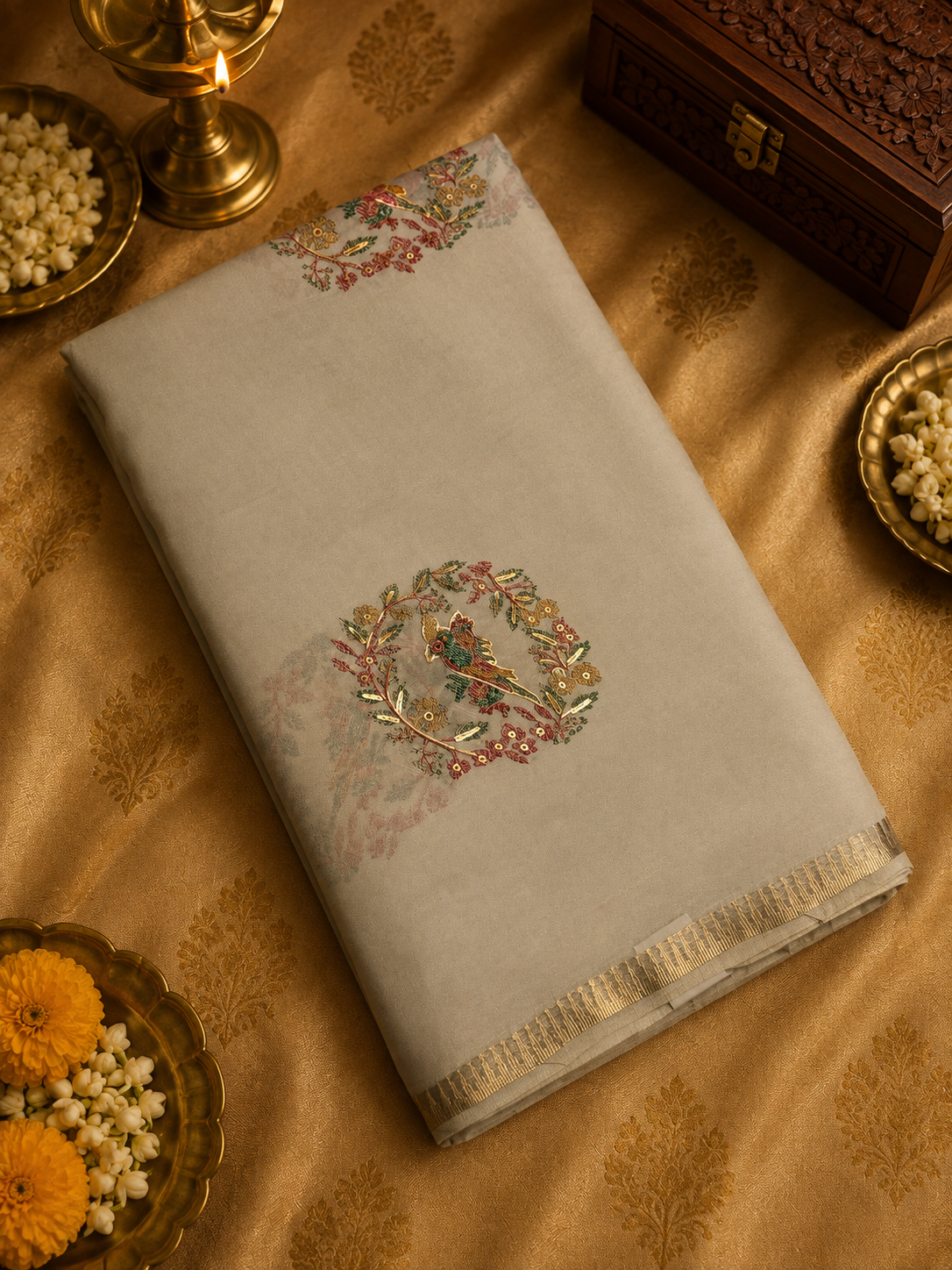 Premium Dola Silk Saree with foil print