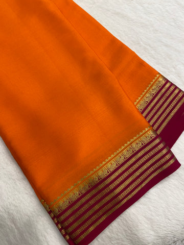 Pure crepe mysore silk saree silk mark certified 80 GSM