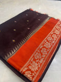 Premium Quality Tussar Saree in Paithani Weaves With Satin Border