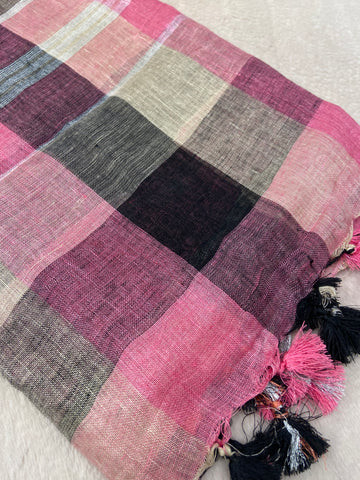 Pure Linen Cotton Saree