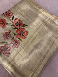 Tissue Bridal Semi Silk  Saree With Work - 902493