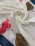 Premium Linen Tissue Embroidery Saree