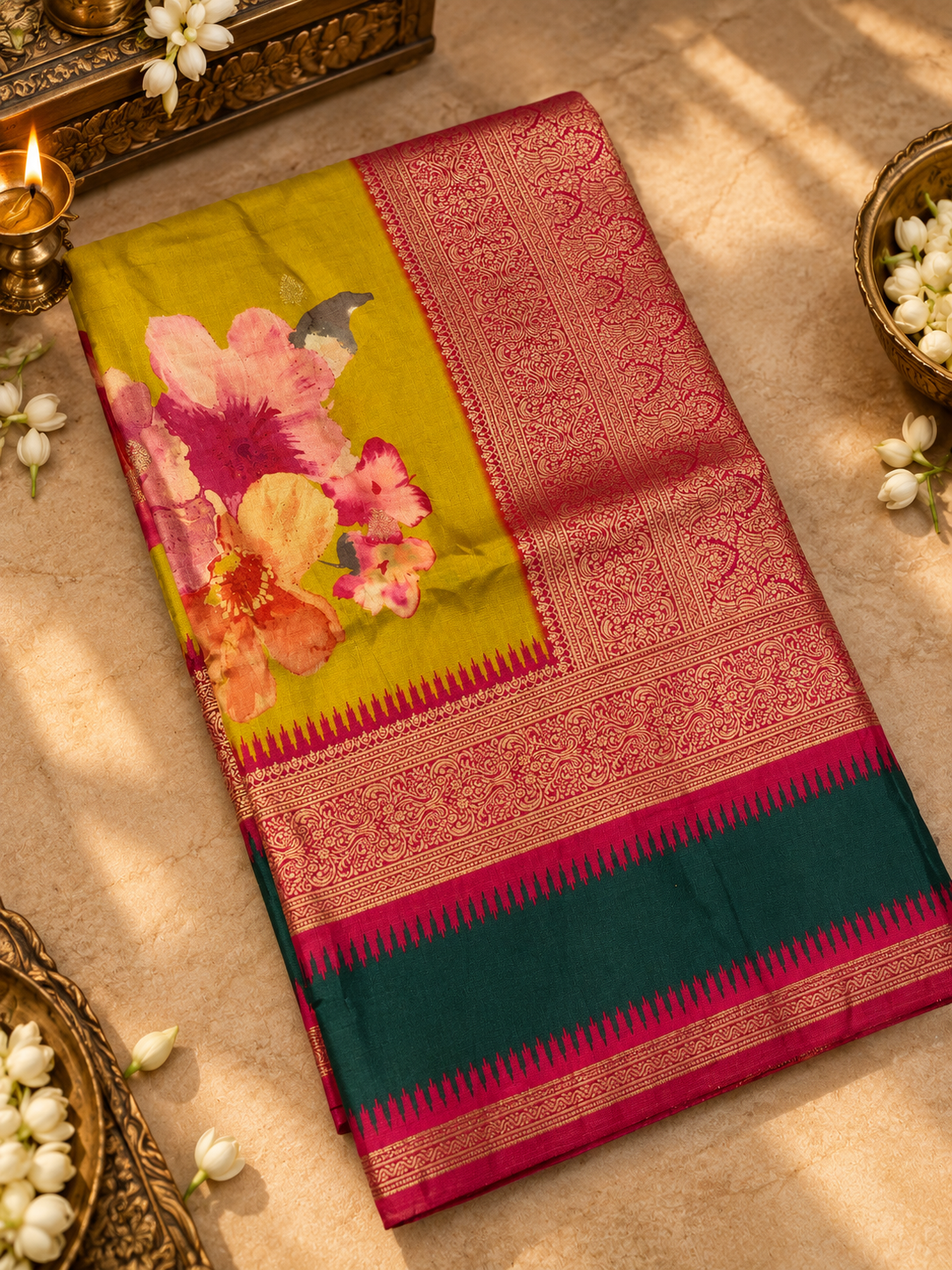 Digital Print Concept in Premium Semi Kanchipuram Silk Saree -902640