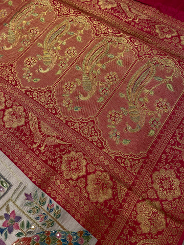 Premium Banarasi Crepe silk Saree With Appliqué Work