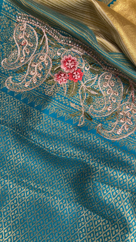 New concept in bridal soft tissue semi silk saree