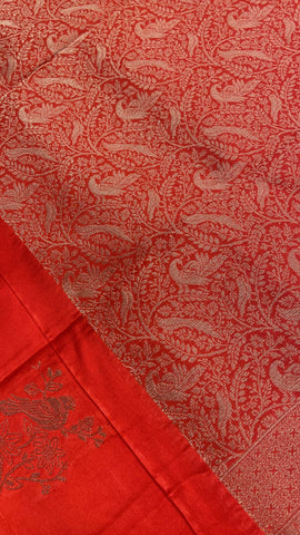 Premium crepe satin silk saree (red)