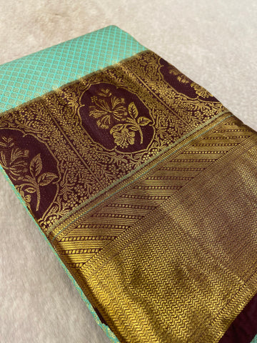 Premium Bridal Semi Kanchipuram Silk Saree🩵