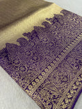 Premium Bridal Semi Tissue Kanjeevaram Silk Saree💜