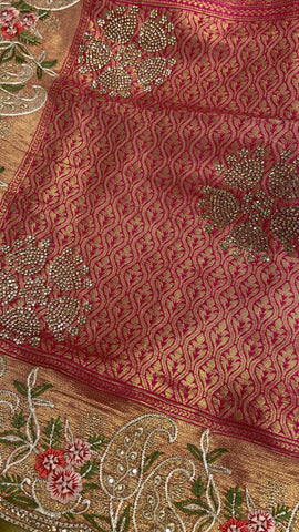 New concept in bridal soft tissue semi silk saree💛