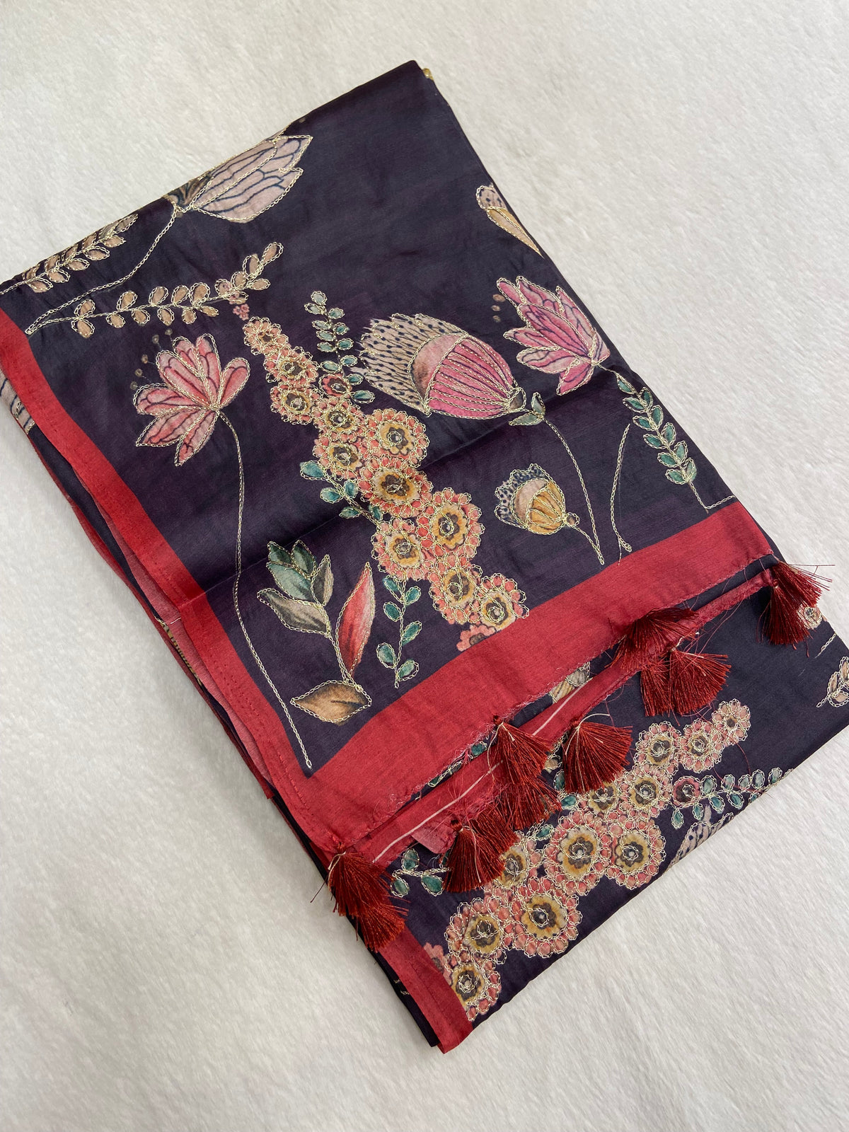 Premium Butter Silk Saree With Appliqué Zari