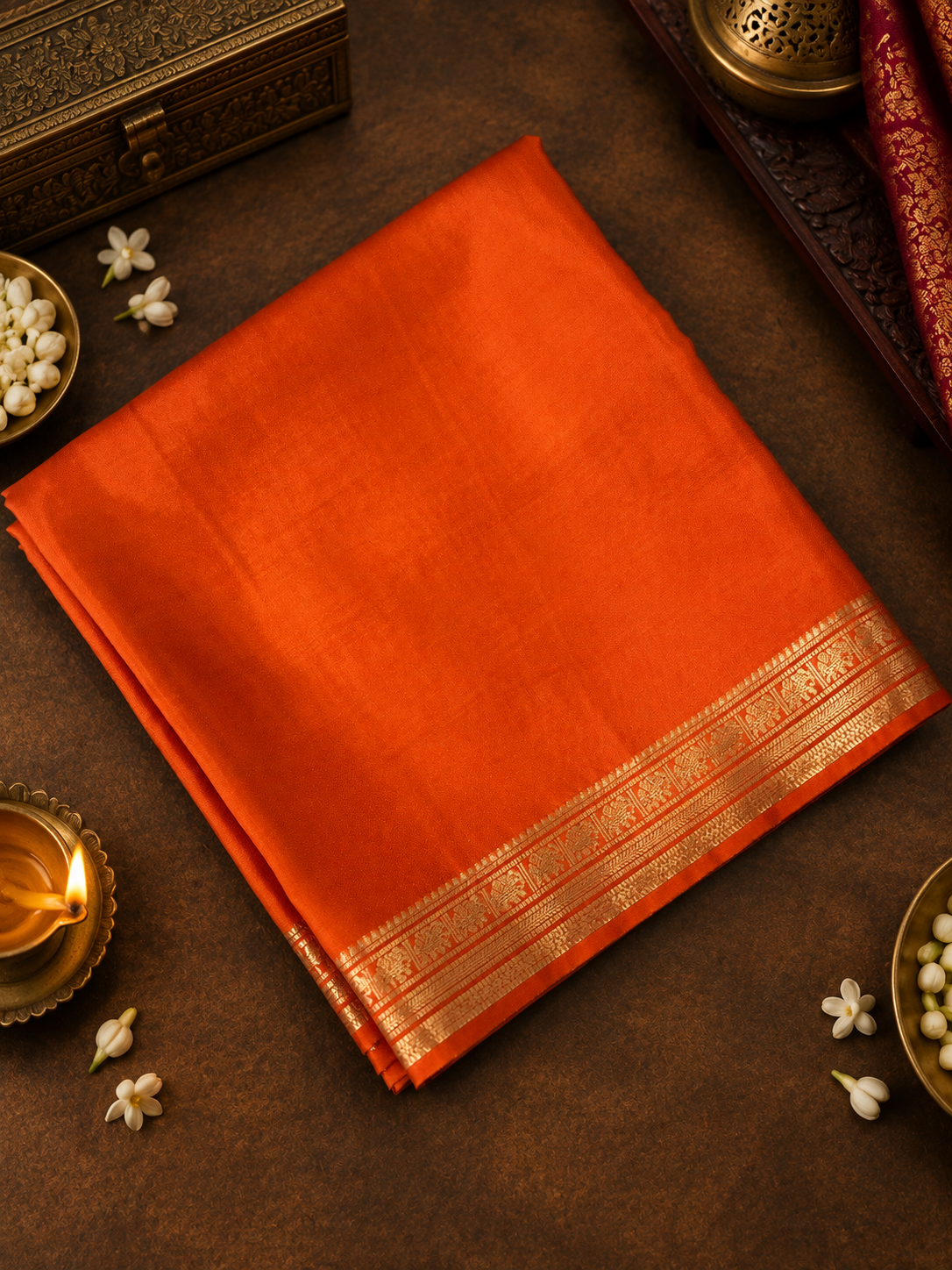 Premium Semi Mysore Crepe Silk Saree -902269