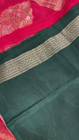 Pure Chinnon Saree (pink)
