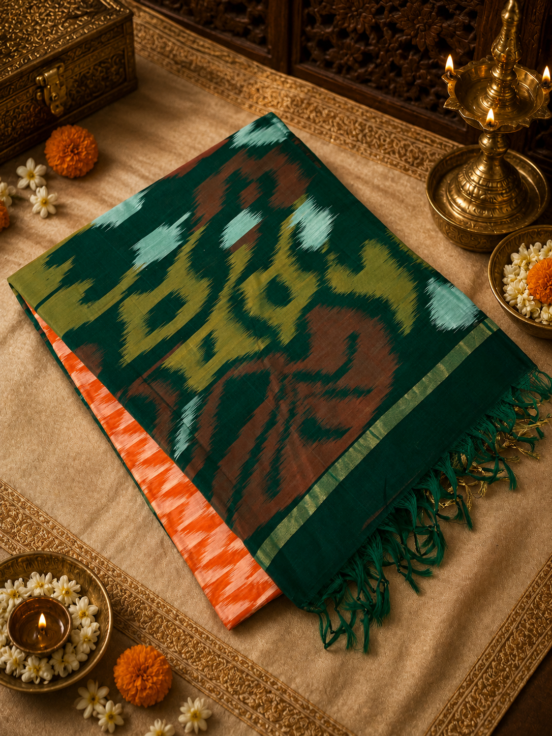 Pure Pochampally Cotton Silk Saree