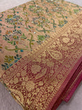Premium Banarasi Crepe Silk Saree With Appliqué Work - 902823