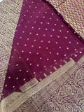 Pure Mix Mysore Crepe Silk Saree in brocade design- 902595 Wine