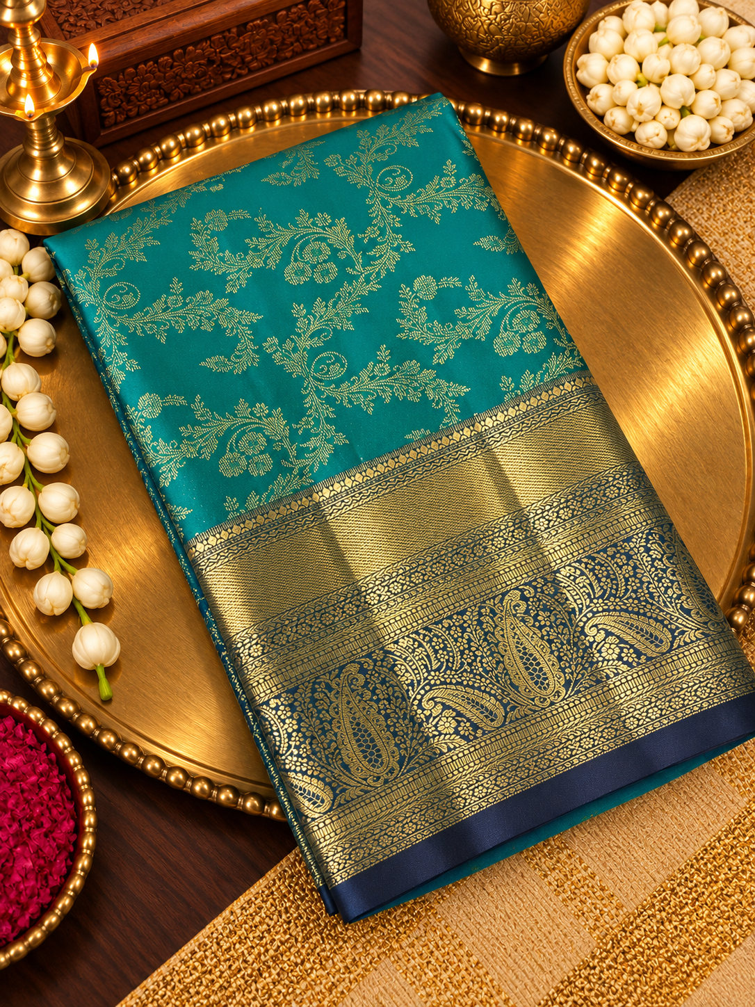 Premium Bridal Semi Kanchipuram Silk Saree - 902915