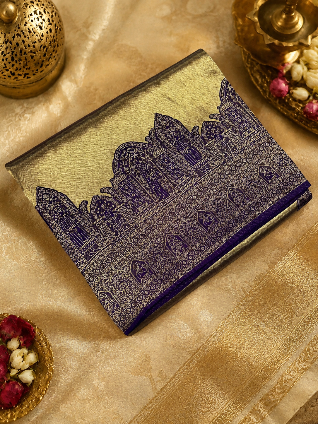 Premium Bridal Semi Tissue Kanjeevaram Silk Saree