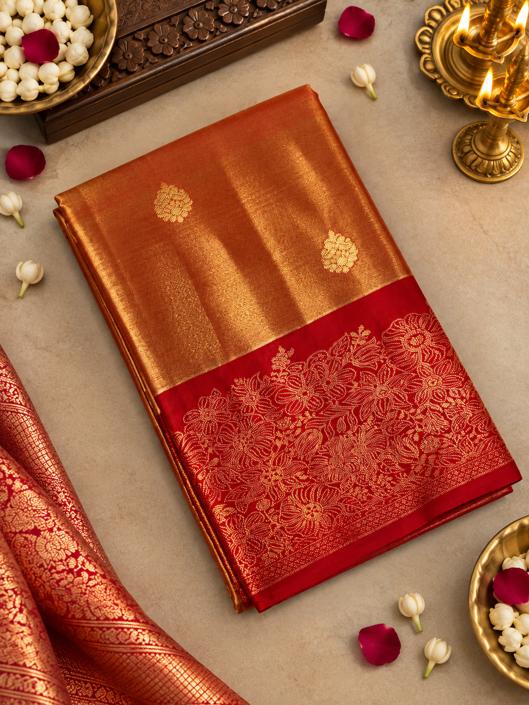 Premium Tissue Bridal Silk Saree - 902333