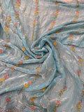 Premium Crush Organza Saree🩵