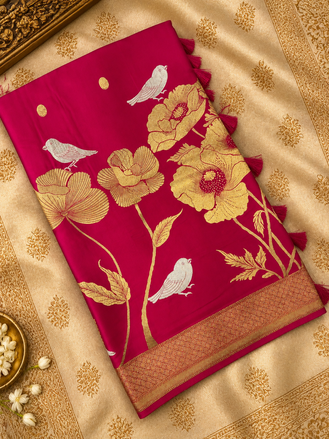 Pure Crepe Satin Silk Saree- 902218