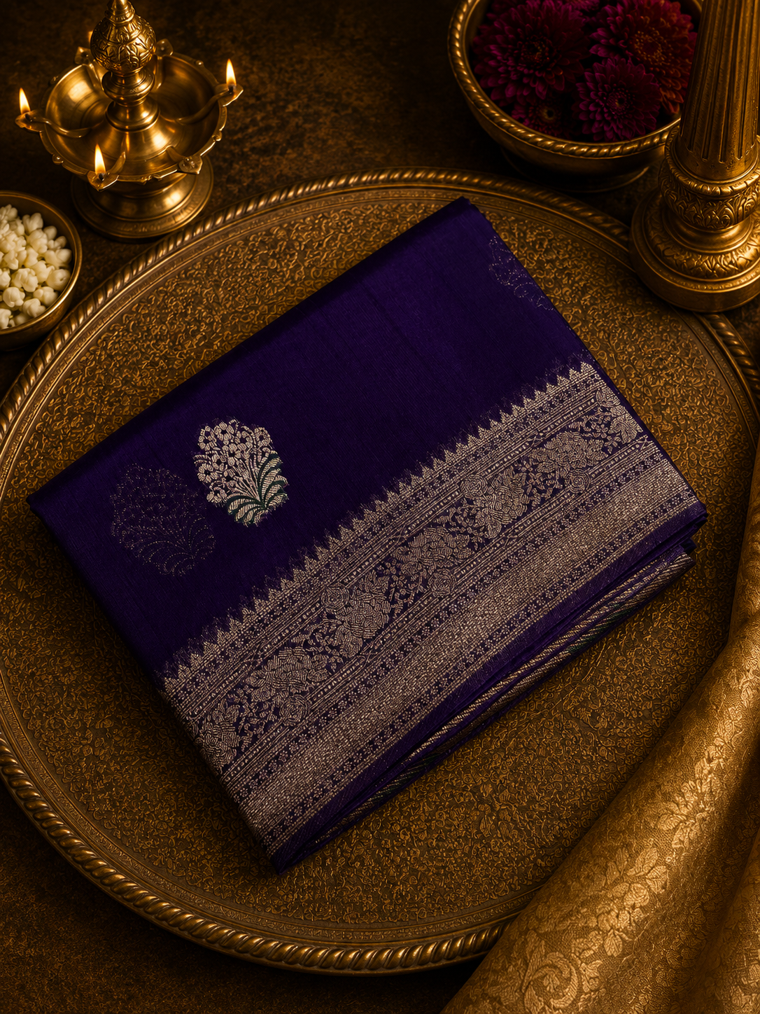 Premium soft Tussar saree- Purple