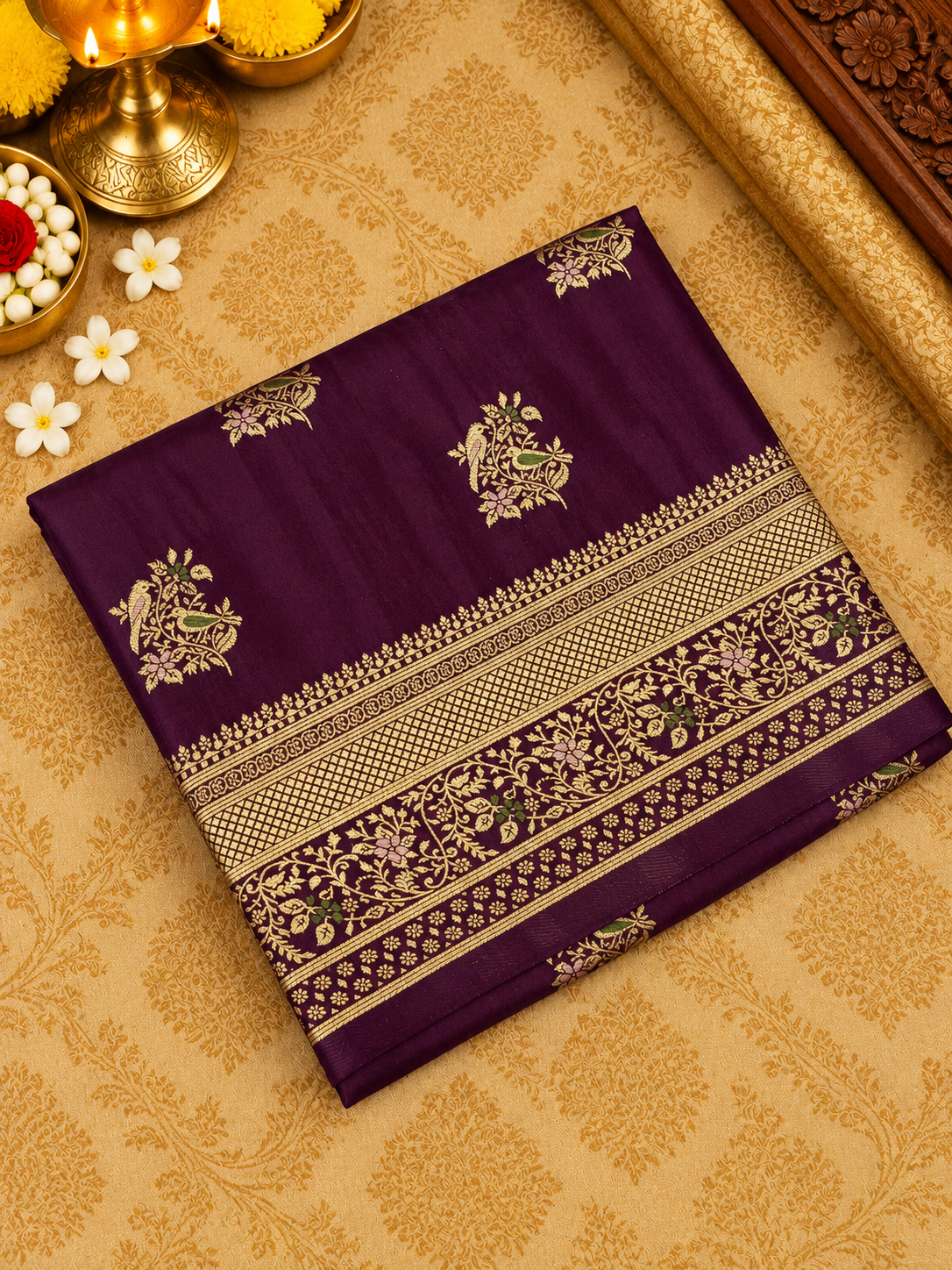 Premium Banarasi Mashru Silk Saree - 902973