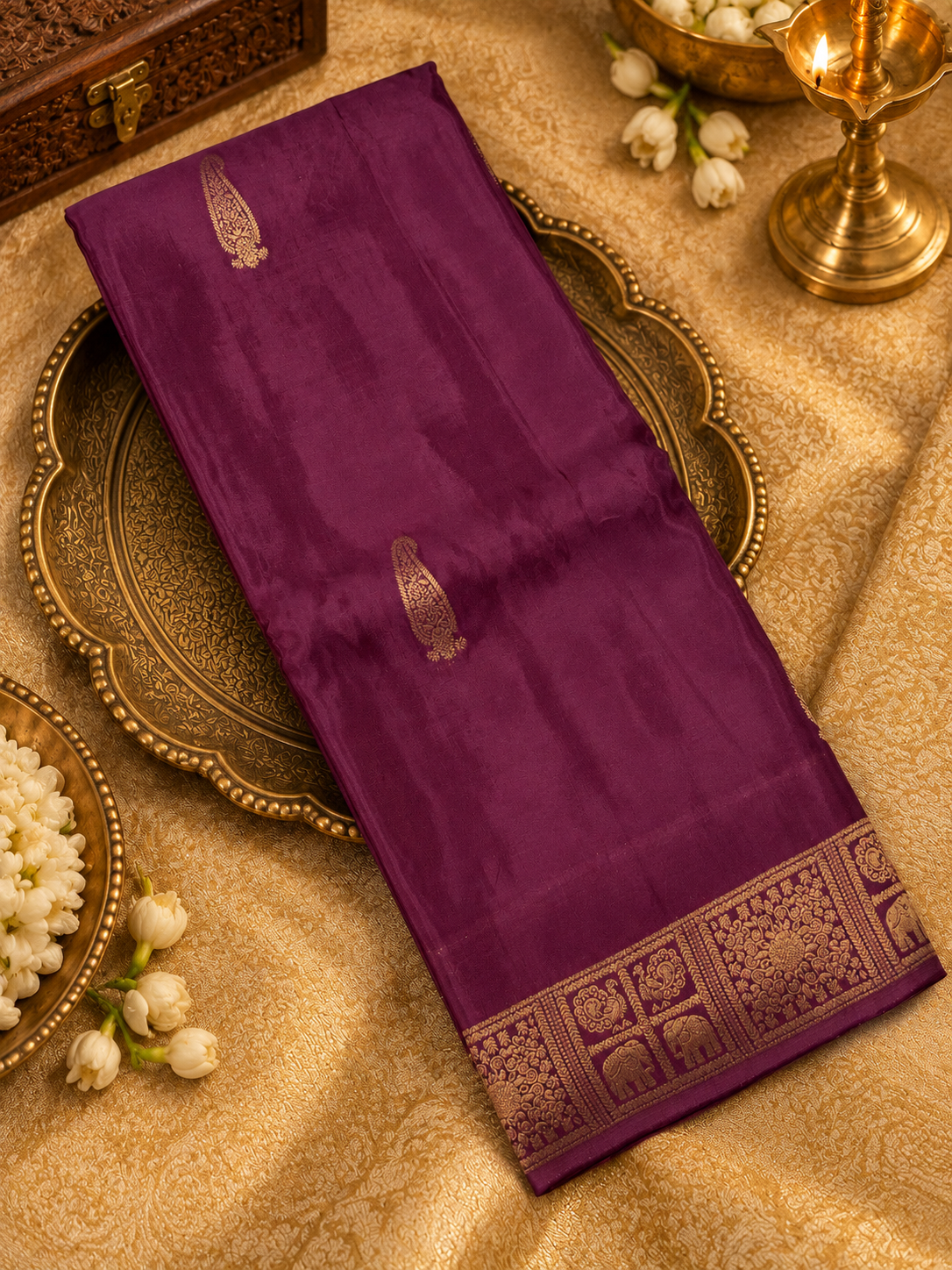 Pure Crepe Chinnon Saree - 902558