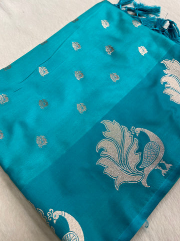 Premium crepe satin silk saree🦚