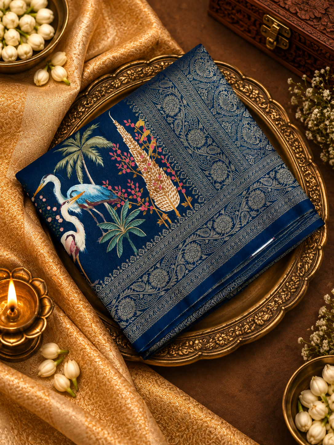 Premium Kalamkari Crepe Silk Saree - 902261