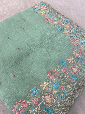Premium Crush Organza Saree