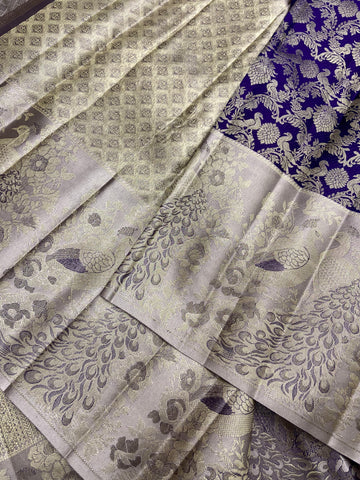 Pure Zari Handloom Kanjeevaram Silk Mark Certified Saree