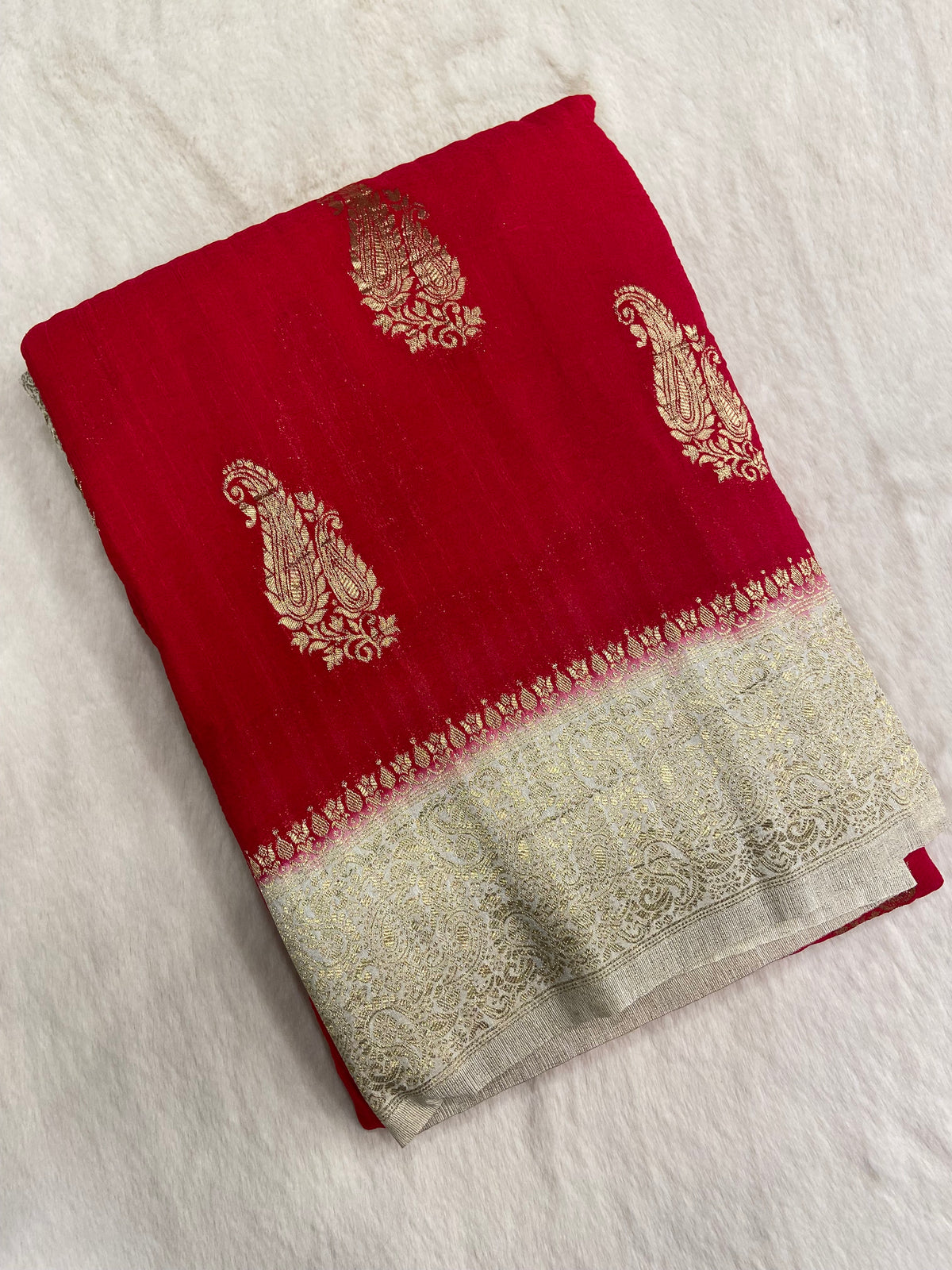 Premium antique zari Georgette Saree🌸