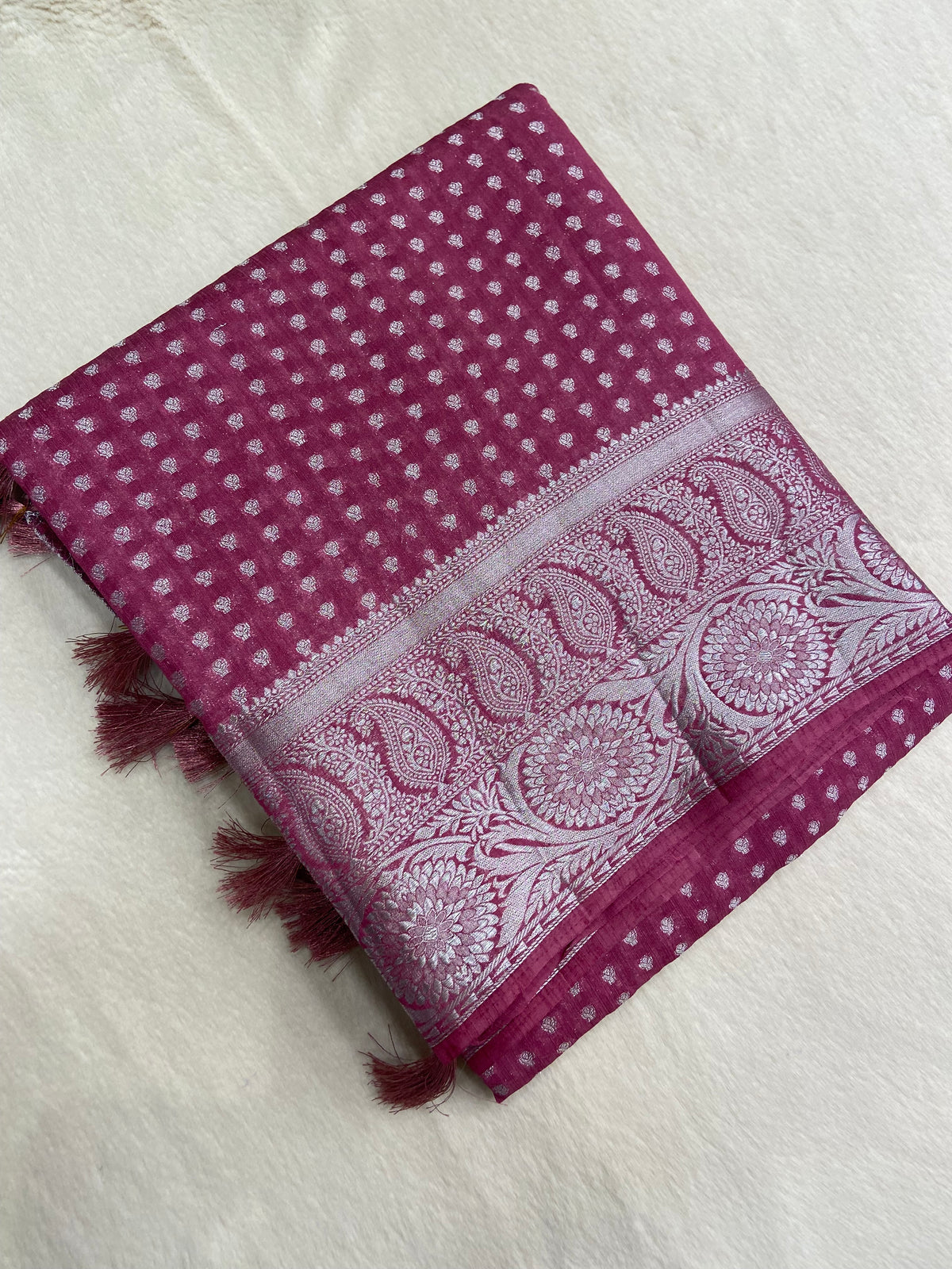 Butter crepe silk saree