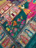 Premium Banarasi Crepe Kalamkari Saree
