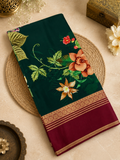 Pure Mix Printed Mysore Crepe Silk Saree