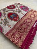 Premium Banarasi Crepe Kalamkari Saree