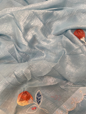 Premium Crush Organza Saree