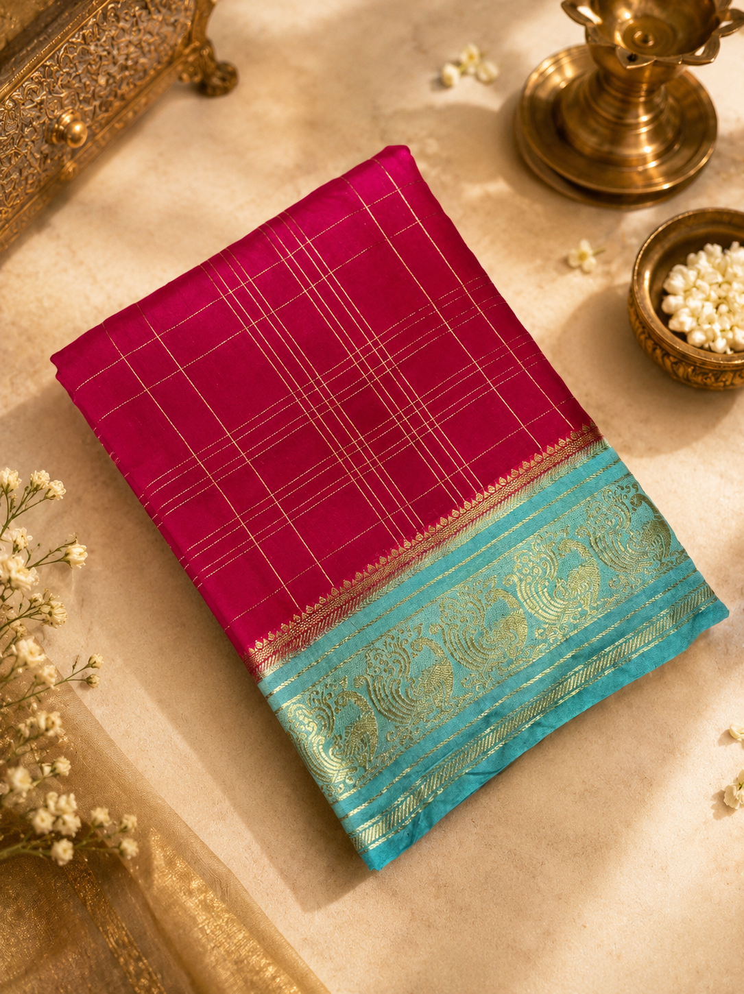 Premium crepe semi Mysore Silk Saree