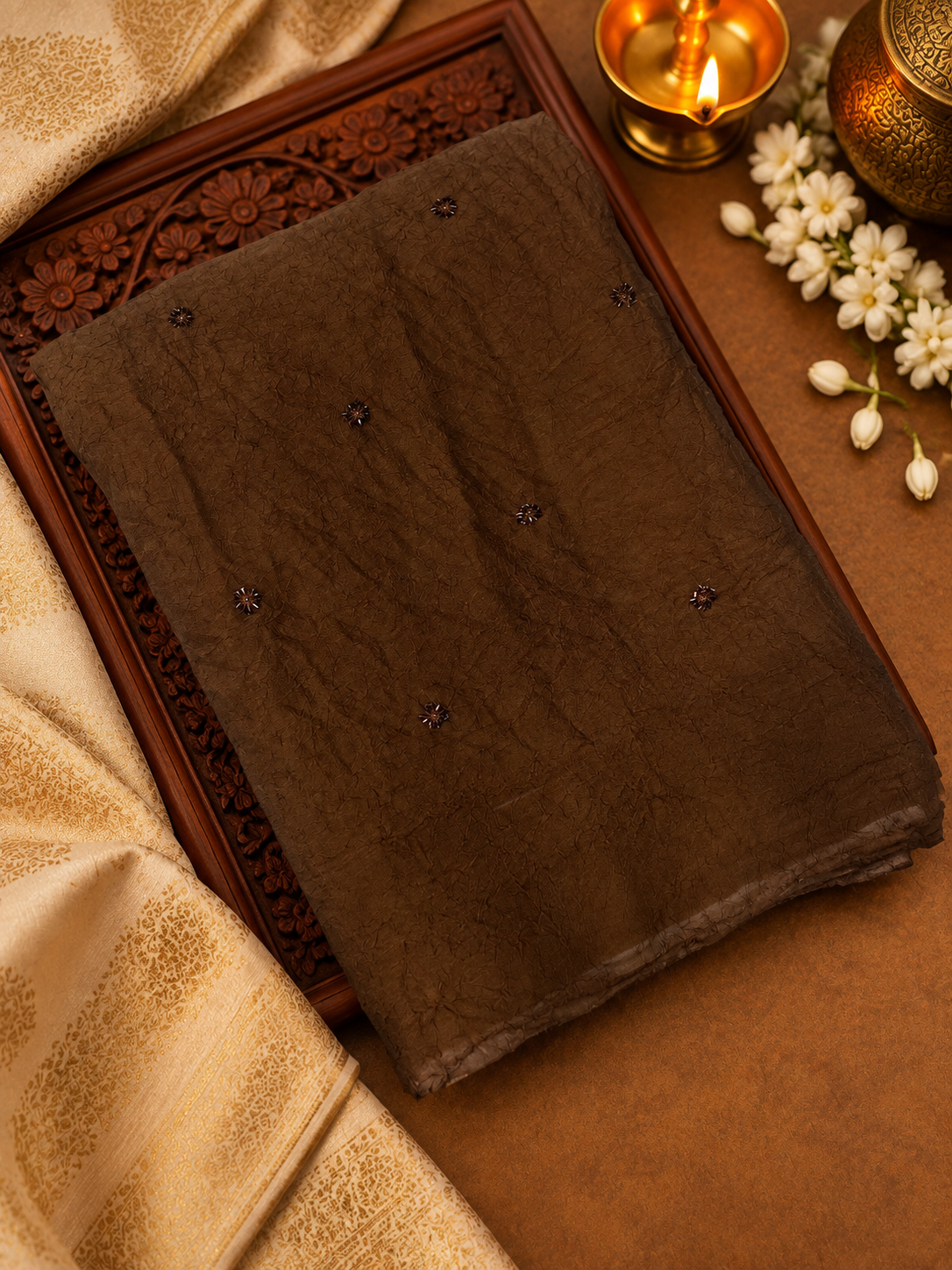 Premium Crush Chiffon Saree- 902532