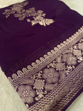 Premium Crepe Georgette Saree 💜