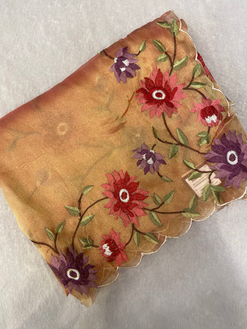 Premium tissue organza saree 🧡