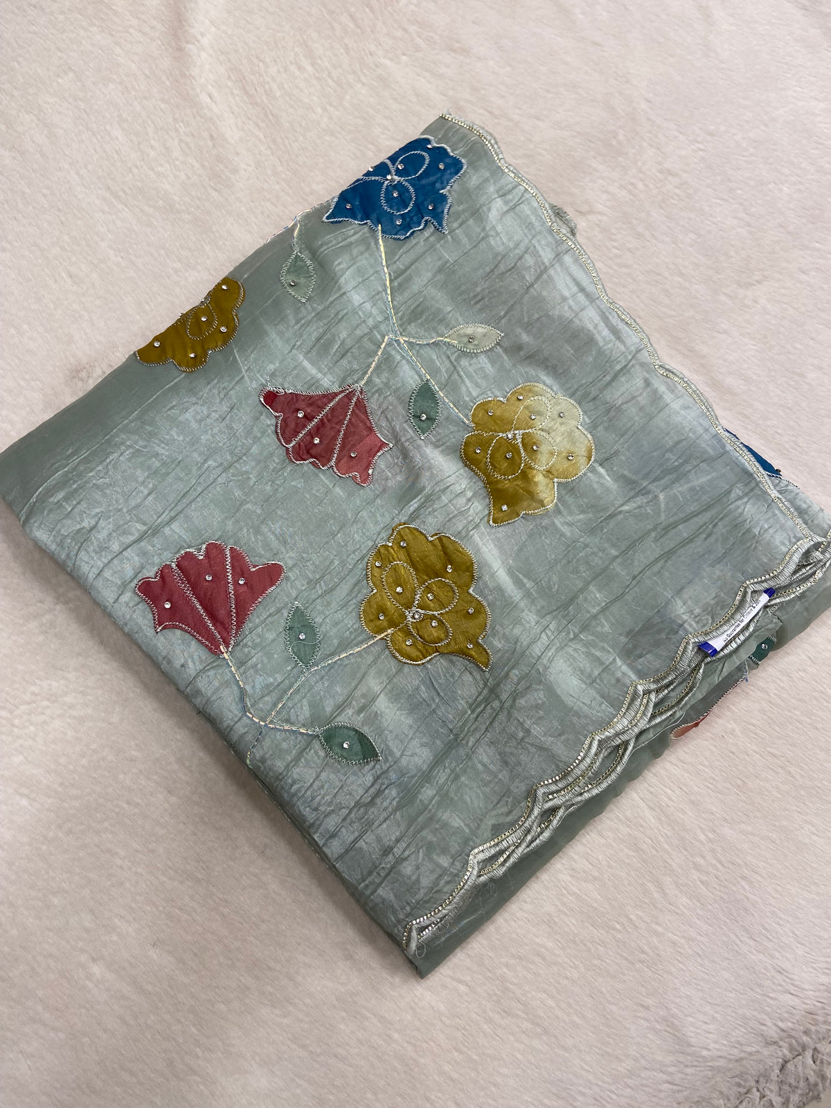 Pure paper crush organza saree