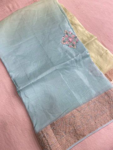 Premium dual tone organza saree