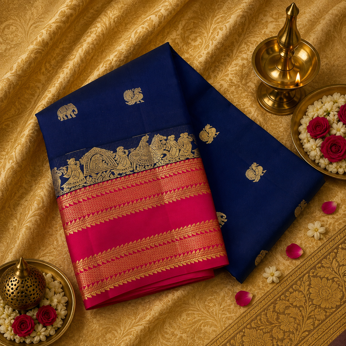 Pure Kanjeevaram Silk Saree- Silk Mark Certified