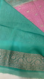Pure crepe khaddi Banarasi saree- Silk mark certified
