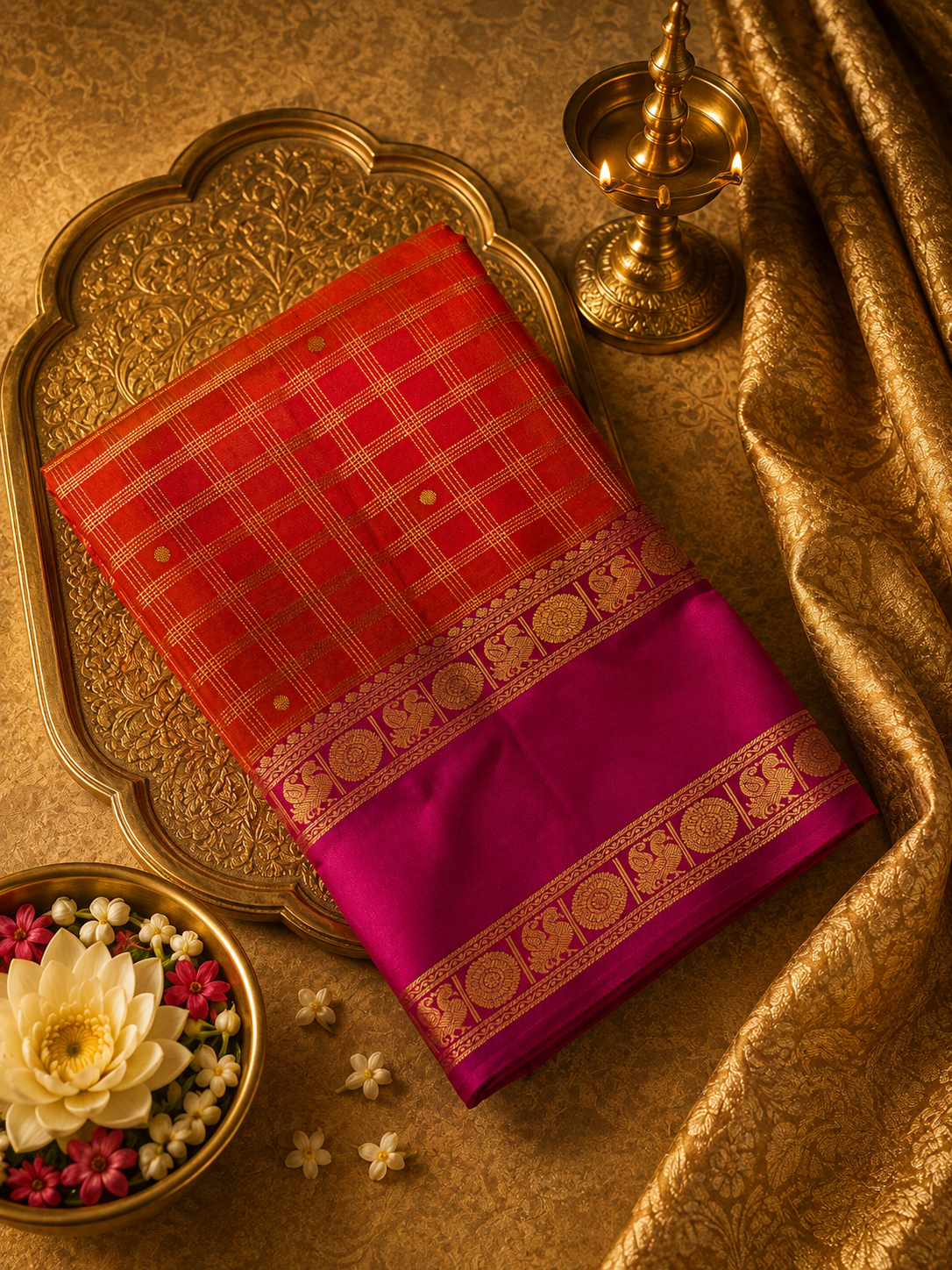 Pure Handloom Kanjeevaram Silk Mark Certified Saree