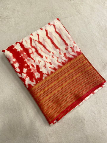 Premium crepe semi mysore  silk saree with shibori print