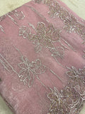 Premium Organza Saree (baby pink)