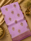Premium Crepe Satin Silk Saree (lavender)