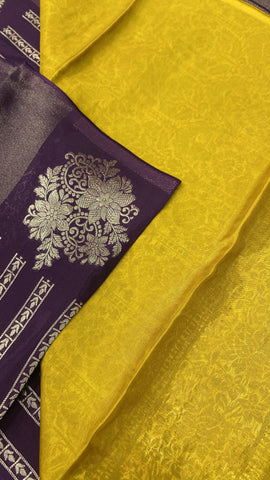 Pure Chinnon Saree💜